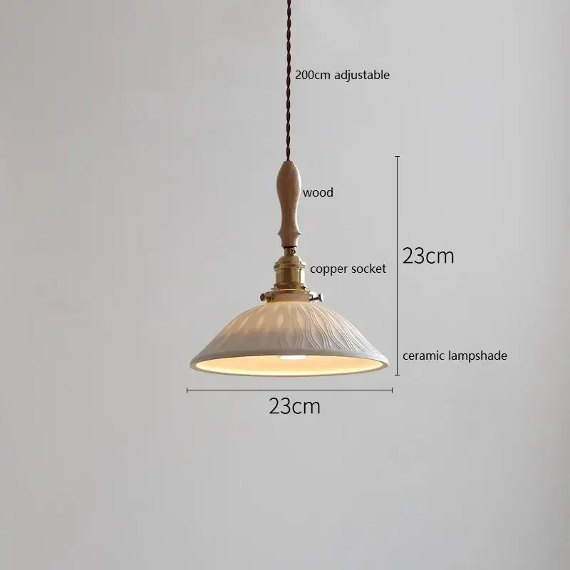 Scalloped white ceramic led pendant light for dining room