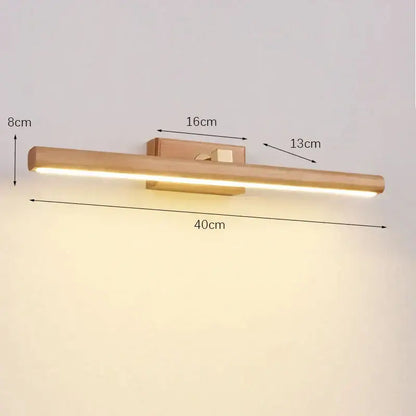 Scandinavian black walnut mirror lamp bedroom led wall sconce