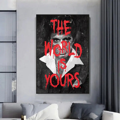 Tony montana scarface wall art print set for living room