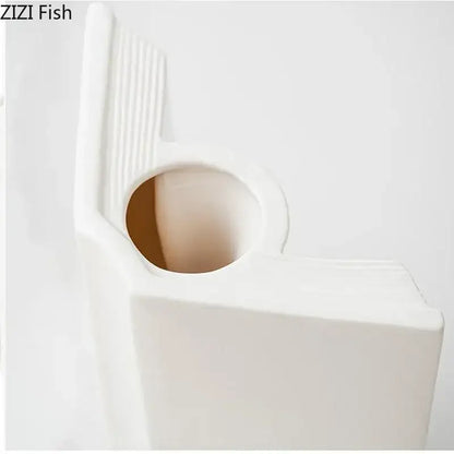 Sculpted book design white ceramic creative flowers desk decoration bedroom