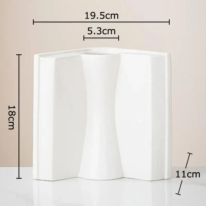 Sculpted book design white ceramic creative flowers desk decoration bedroom