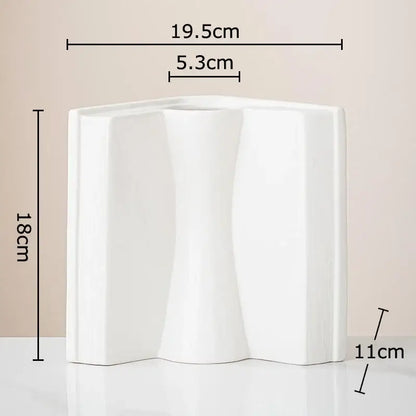 Sculpted book design white ceramic creative flowers desk decoration bedroom