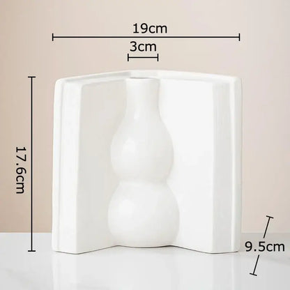 Sculpted book design white ceramic creative flowers desk decoration bedroom