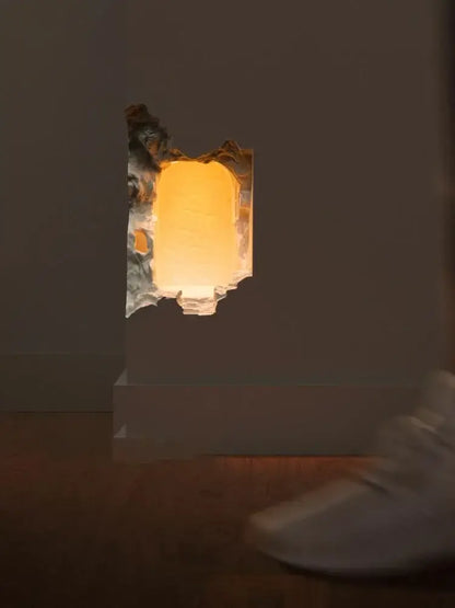 Sculptural stone embedded night light wall sconces for corridor