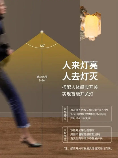 Sculptural stone embedded night light wall sconces for corridor