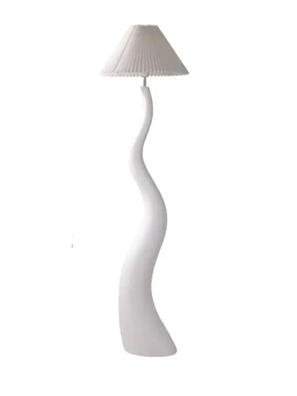 Sculptural white and beige cream resin floor lamp living room lighting