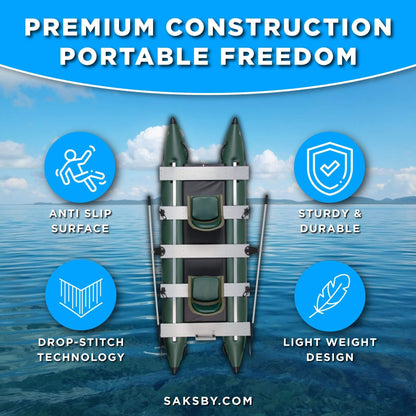 Sea Eagle 375FC FoldCat 2-Persons Inflatable Fishing Lightweight Pontoon Boat [375FCK] (SAK34652)