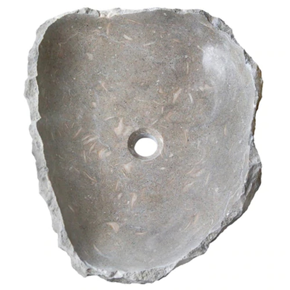 Seagrass Fossil Limestone Natural Stone Vessel Sink - Polished 18x22