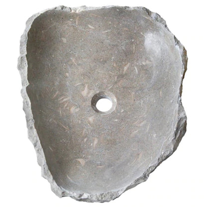 Seagrass Fossil Limestone Natural Stone Vessel Sink - Polished 18x22
