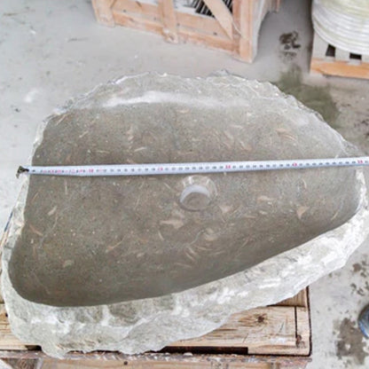Seagrass Fossil Limestone Natural Stone Vessel Sink - Polished 18x22