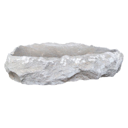 Seagrass Fossil Limestone Rustic Natural Stone Vessel Sink (W)16" (L)20" (H)5"