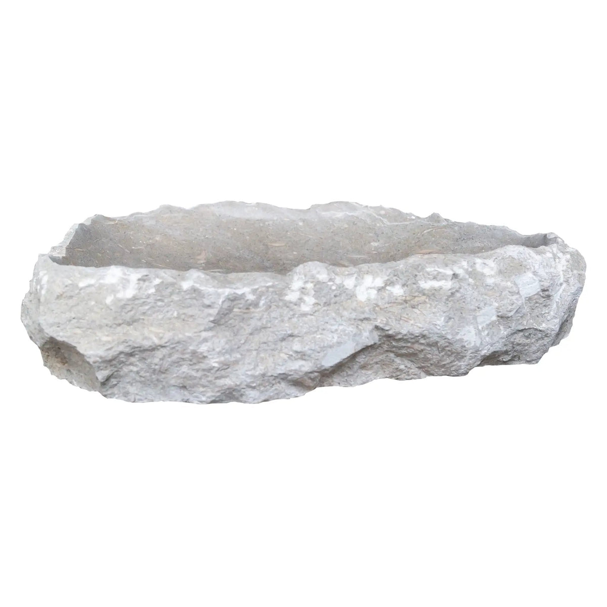 Seagrass Fossil Limestone Hand Carved Grey Bathroom Vessel Sink 16x20 Natural Stone