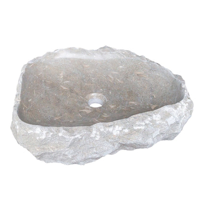 Seagrass Fossil Limestone Vessel Sink 16x20 Rustic Natural Stone Polished Interior