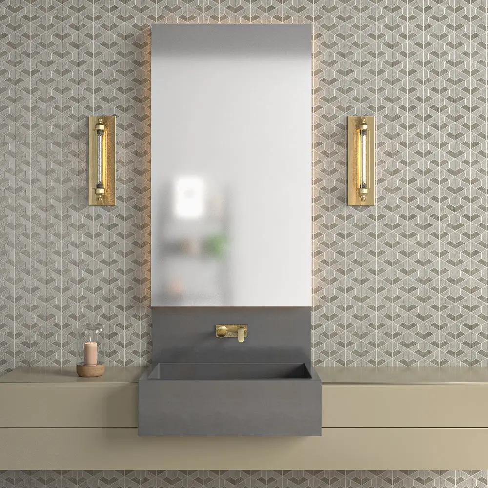 Seagrass Textured 3d Hexagon Limestone Mosaics 10 3/8x12