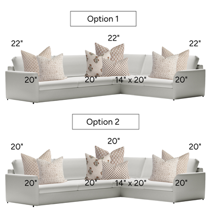 Birchwood Sectional Pillow Combination | Set of Seven Pillow Covers