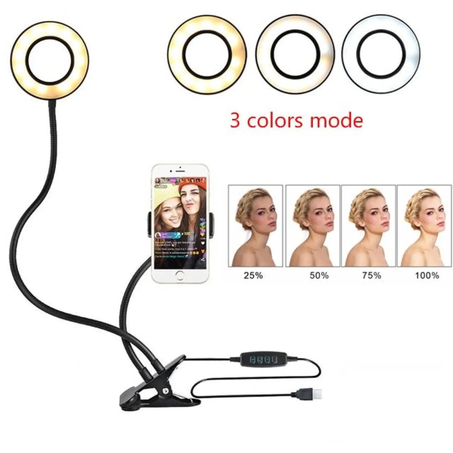 Selfie Ring Light with Adjustable Stand of 8 CM for Makeup and Live Streaming