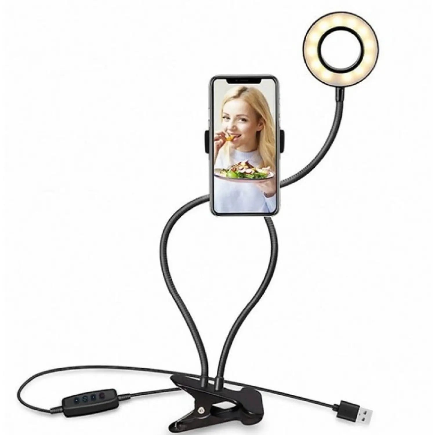 Selfie Ring Light with Adjustable Stand of 8 CM for Makeup and Live Streaming