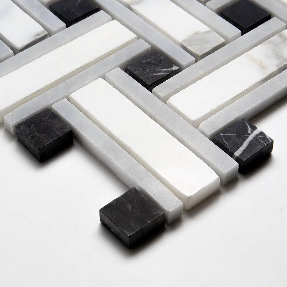 Serenity Honed Tangled Marble Mosaics 12x12