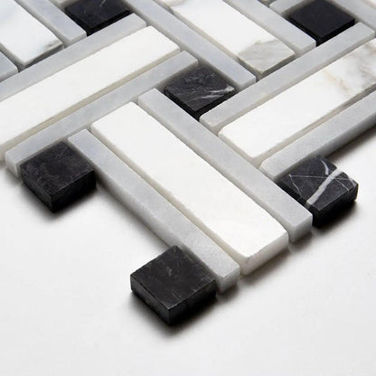 Serenity Honed Tangled Marble Mosaics 12x12