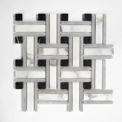 Serenity Honed Tangled Marble Mosaics 12x12