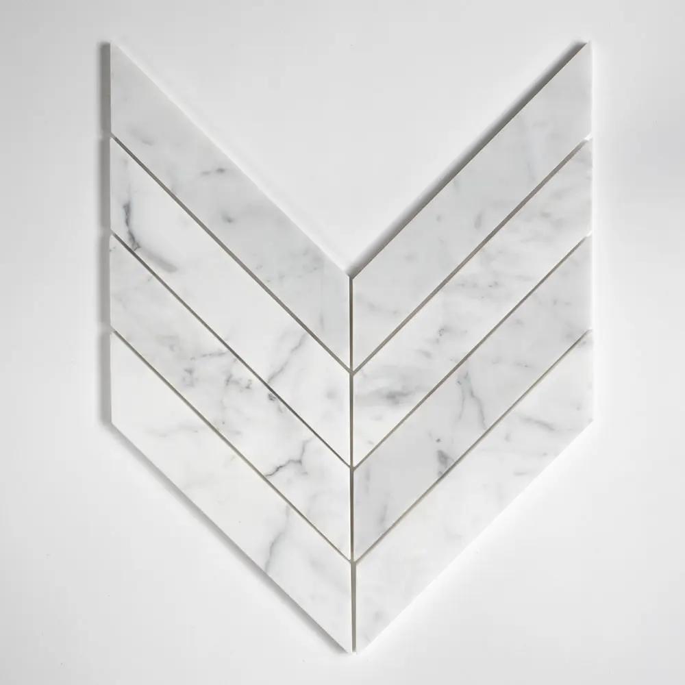 Serenity Honed Trapeze Marble Mosaics 10x13