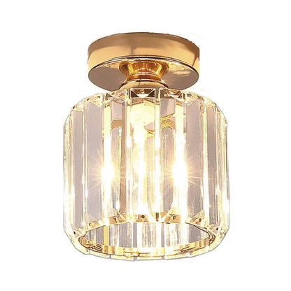 Set of 4 black & gold crystal mini ceiling lights for living room