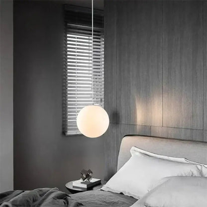 Set of 6 frosted glass ball pendant lights for living room