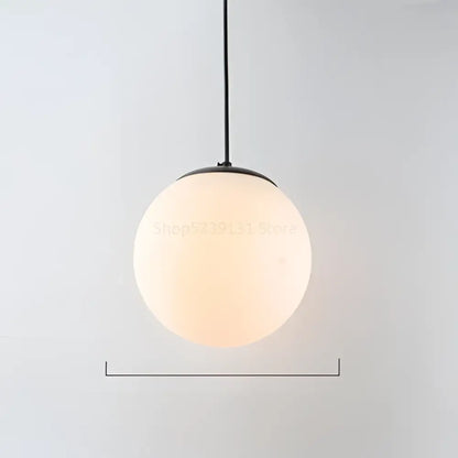 Set of 6 frosted glass ball pendant lights for living room