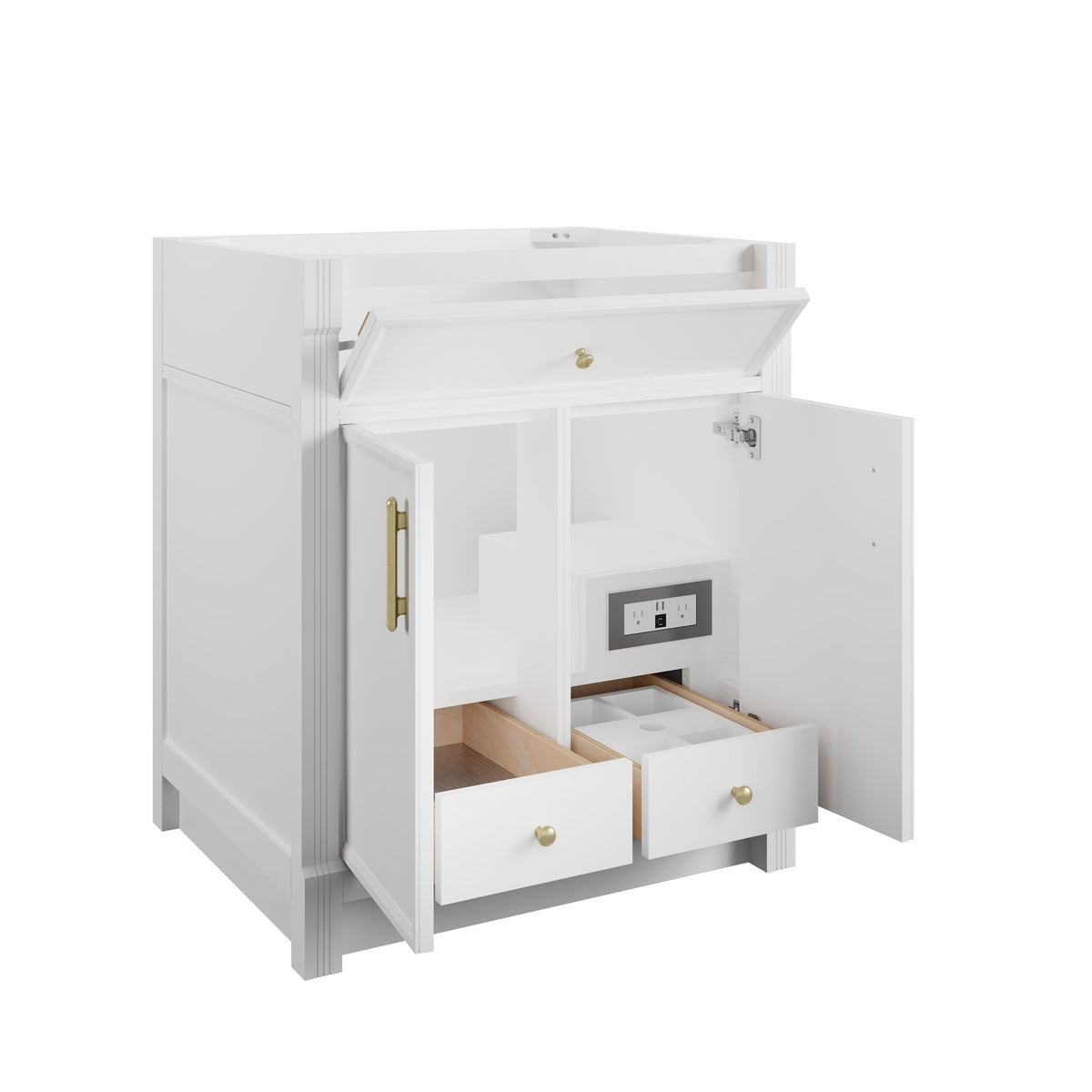 James Martin Bellshire 30" Single Bathroom Vanity, Bright White