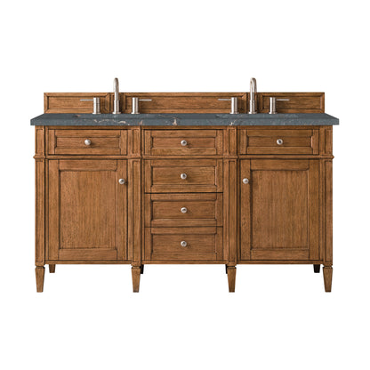 James Martin Brittany 60" Double Bathroom Vanity, Saddle Brown