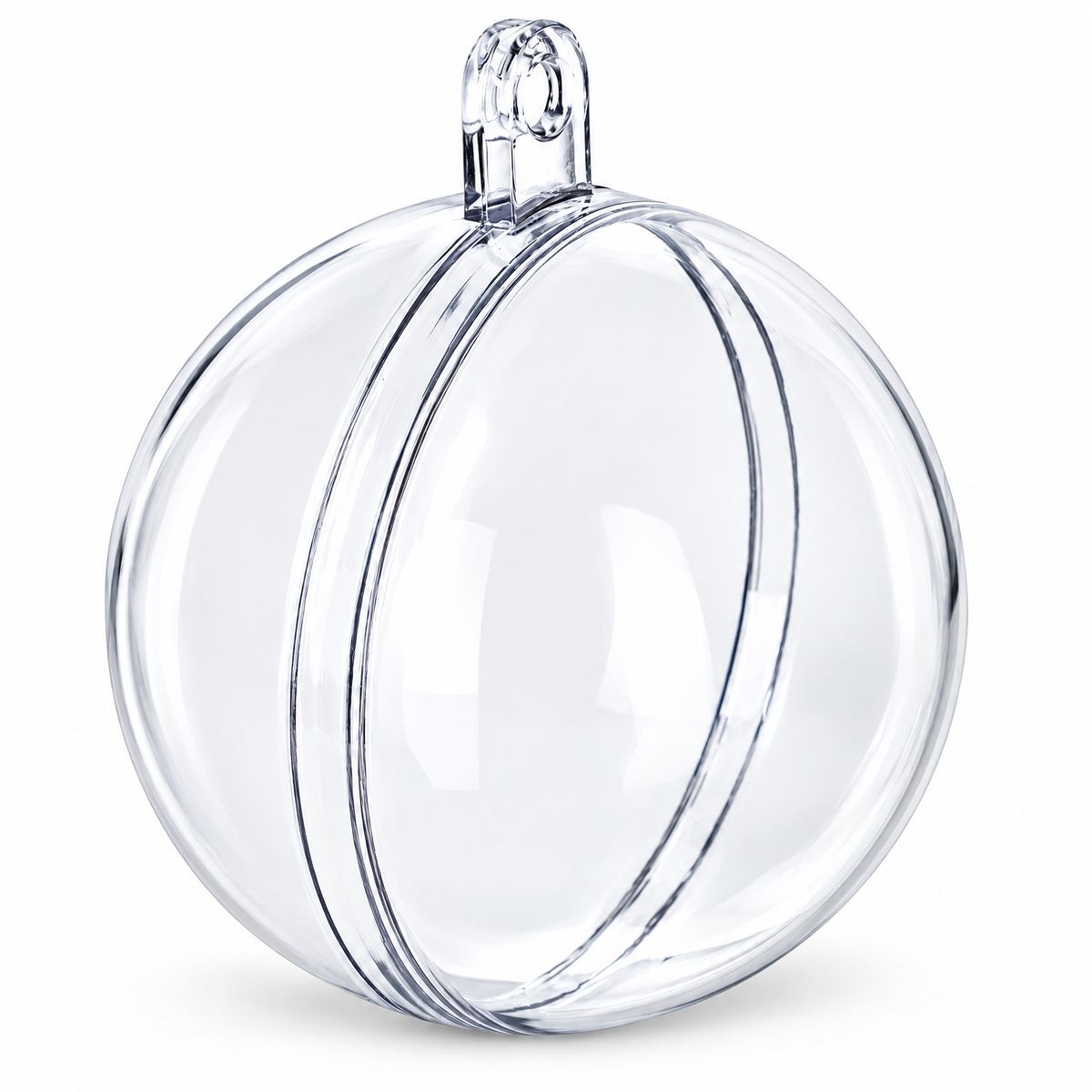 Set of 6 Mini Clear Plastic Ball Ornaments 1.92 Inches (49 mm)