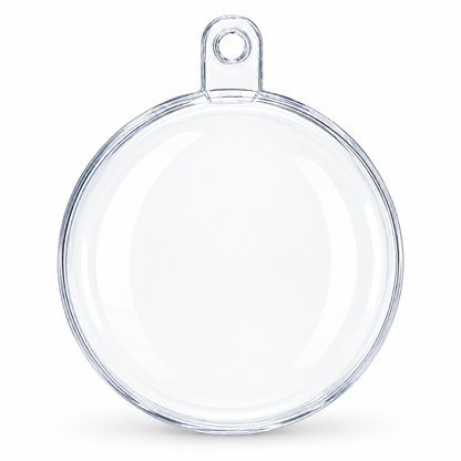 Set of 6 Mini Clear Plastic Ball Ornaments 1.92 Inches (49 mm)