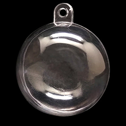 Set of 6 Mini Clear Plastic Ball Ornaments 1.92 Inches (49 mm)