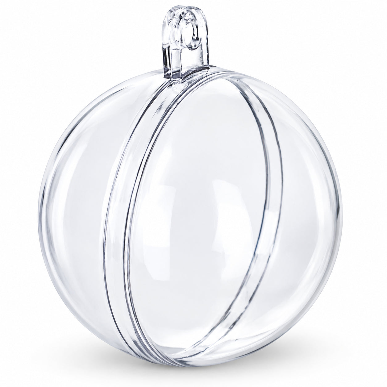 Set of 6 Mini Clear Plastic Ball Ornaments 1.92 Inches (49 mm)