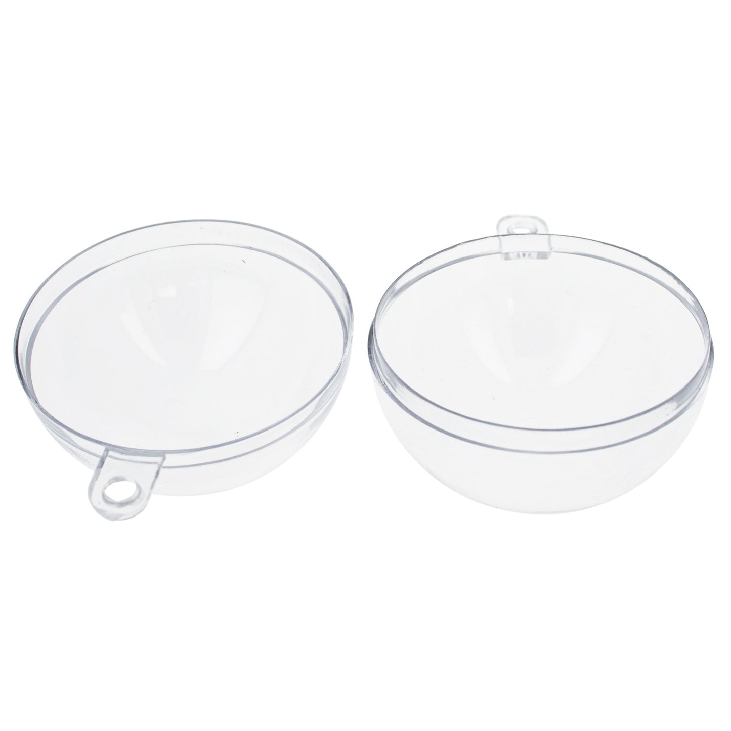 Set of 6 Mini Clear Plastic Ball Ornaments 1.92 Inches (49 mm)