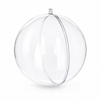 Set of 3 Clear Plastic Ball Ornaments 3.45 Inches (88 mm)