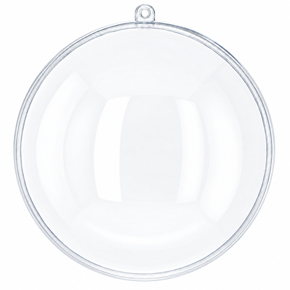 Set of 3 Clear Fillable Plastic Ball Christmas Ornament 4.7 Inches