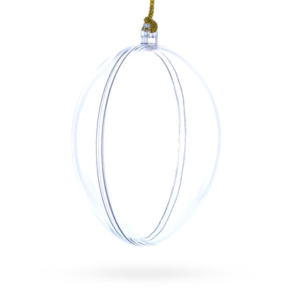 Set of 3 Clear Plastic Egg Ornaments 3.4 Inches (86 mm)