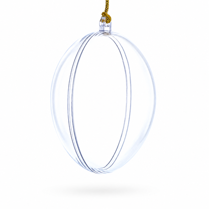 Set of 3 Clear Plastic Egg Ornaments 3.4 Inches (86 mm)