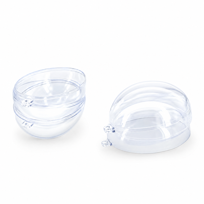 Set of 3 Clear Plastic Egg Ornaments 3.4 Inches (86 mm)