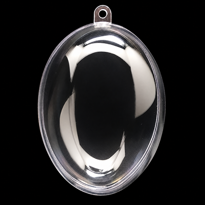 Set of 3 Clear Plastic Egg Ornaments 3.4 Inches (86 mm)