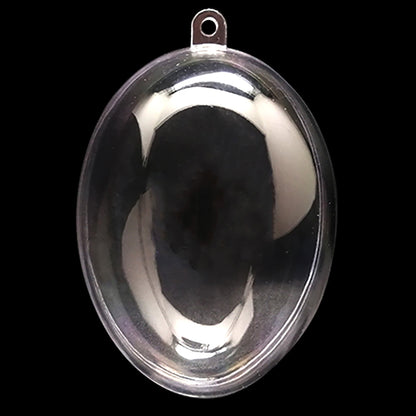 Set of 3 Clear Plastic Egg Ornaments 3.4 Inches (86 mm)
