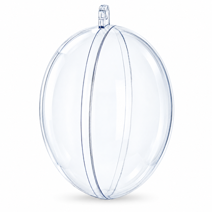 Set of 3 Clear Plastic Egg Ornaments 4.35 Inches (100 mm)