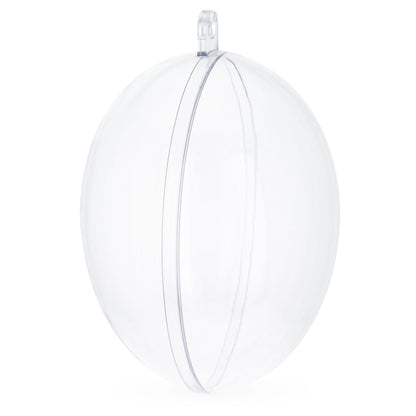 Set of 3 Clear Plastic Egg Ornaments 4.35 Inches (100 mm)