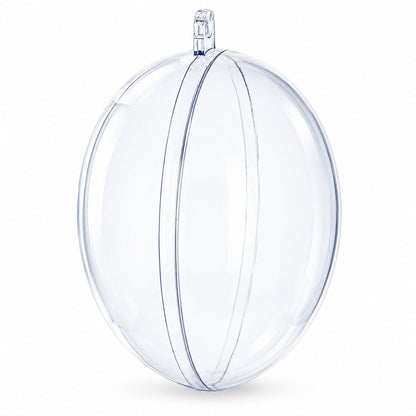 Set of 3 Clear Plastic Egg Ornaments 4.35 Inches (100 mm)