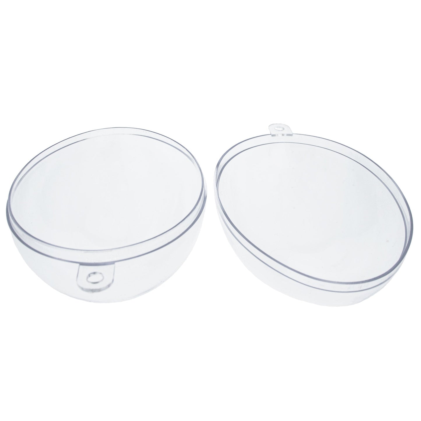 Set of 3 Clear Plastic Egg Ornaments 4.35 Inches (100 mm)