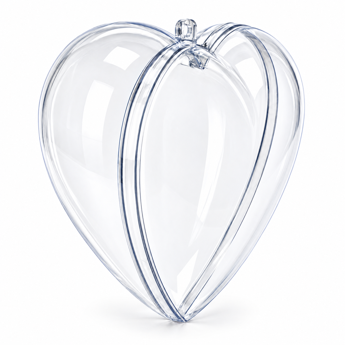 Set of 3 Clear Plastic Hearts Ornaments 2.45 Inches (62 mm)