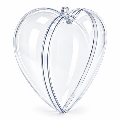 Set of 3 Clear Plastic Hearts Ornaments 2.45 Inches (62 mm)