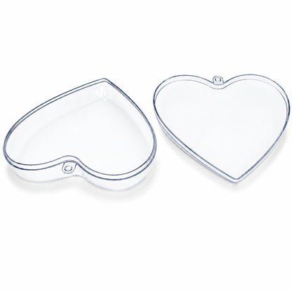 Set of 3 Clear Plastic Hearts Ornaments 2.45 Inches (62 mm)