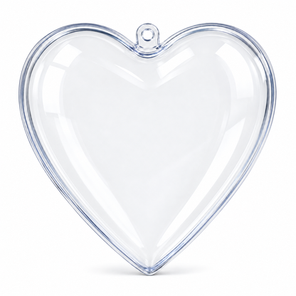 Set of 3 Clear Plastic Hearts Ornaments 2.45 Inches (62 mm)